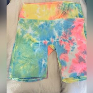 Zenana Women's  Vibrant Tie-Dye Biker Shorts